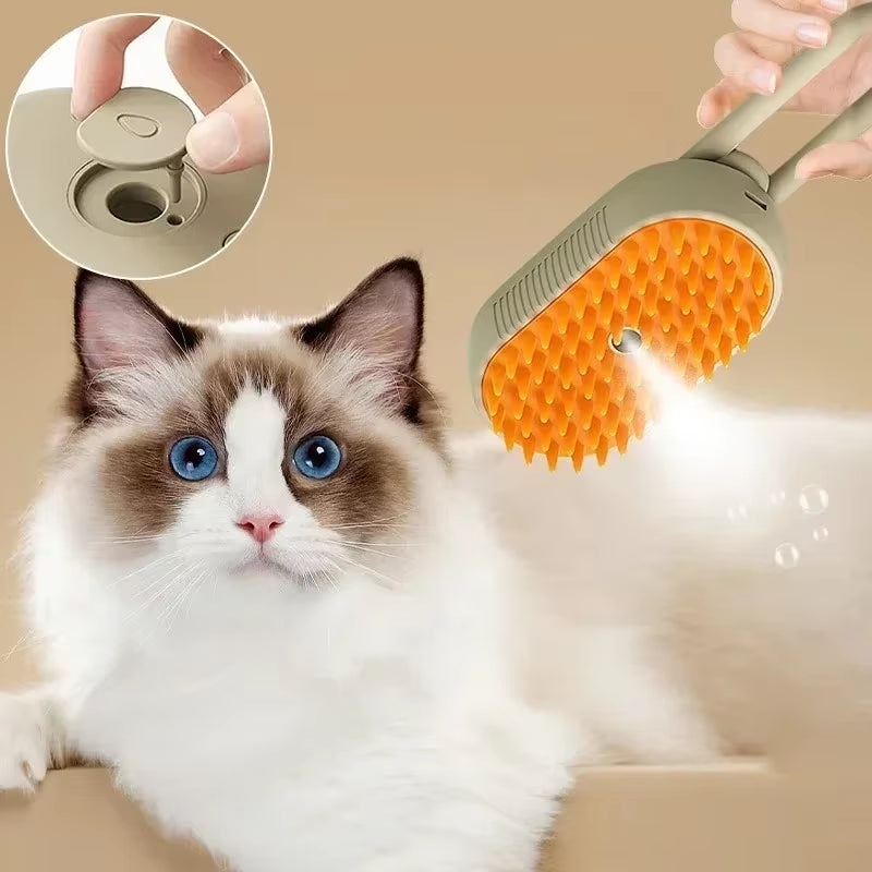 Pet Grooming Comb with Electric Water Spray Steamy Brush Massage Combs Cat Brush for Washing Brushing for Short Long Haired Pets