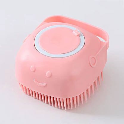 Bathroom Dog Bath Brush Massage Gloves Soft Safety Silicone Comb with Shampoo Box Pet Dog Brush